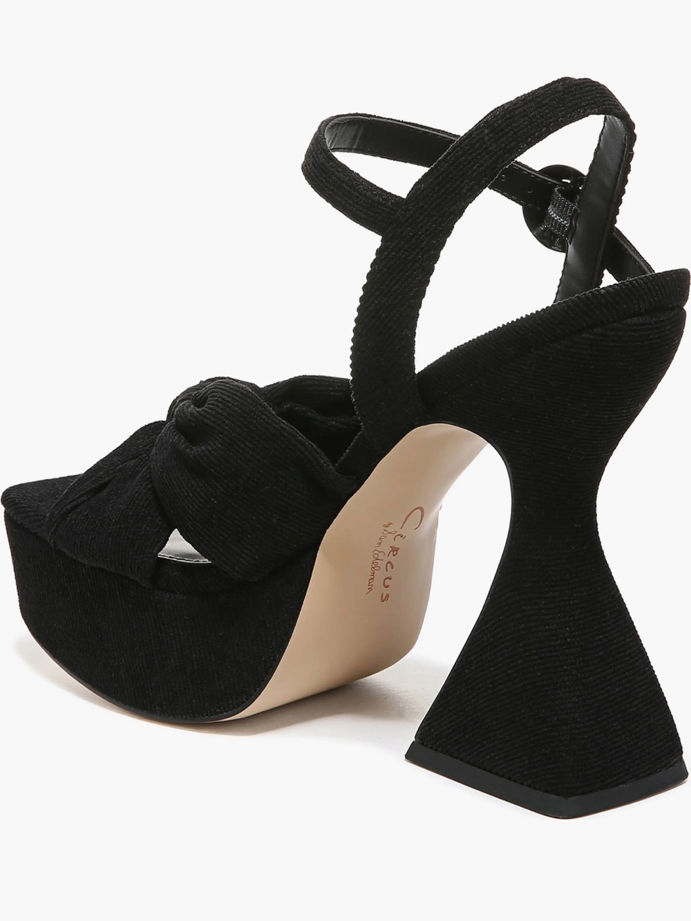 🖤 Circus NY by Sam Edelman "Audrea" Crushed Velvet Platform Sandals 8.5 - Picture 5 of 14